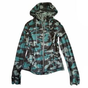 Lululemon Women’s Size 6 Camo Teal Hooded Define Jacket *Nulu